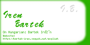 iren bartek business card